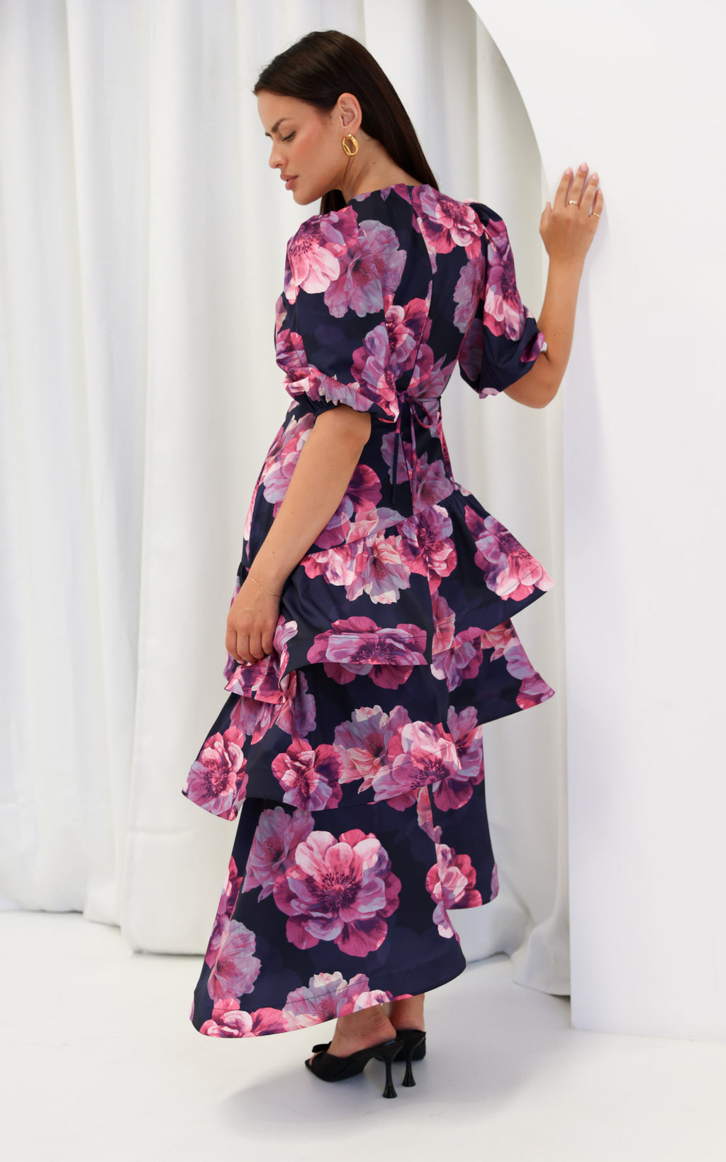 Deja Maxi Dress - Navy Pink Floral