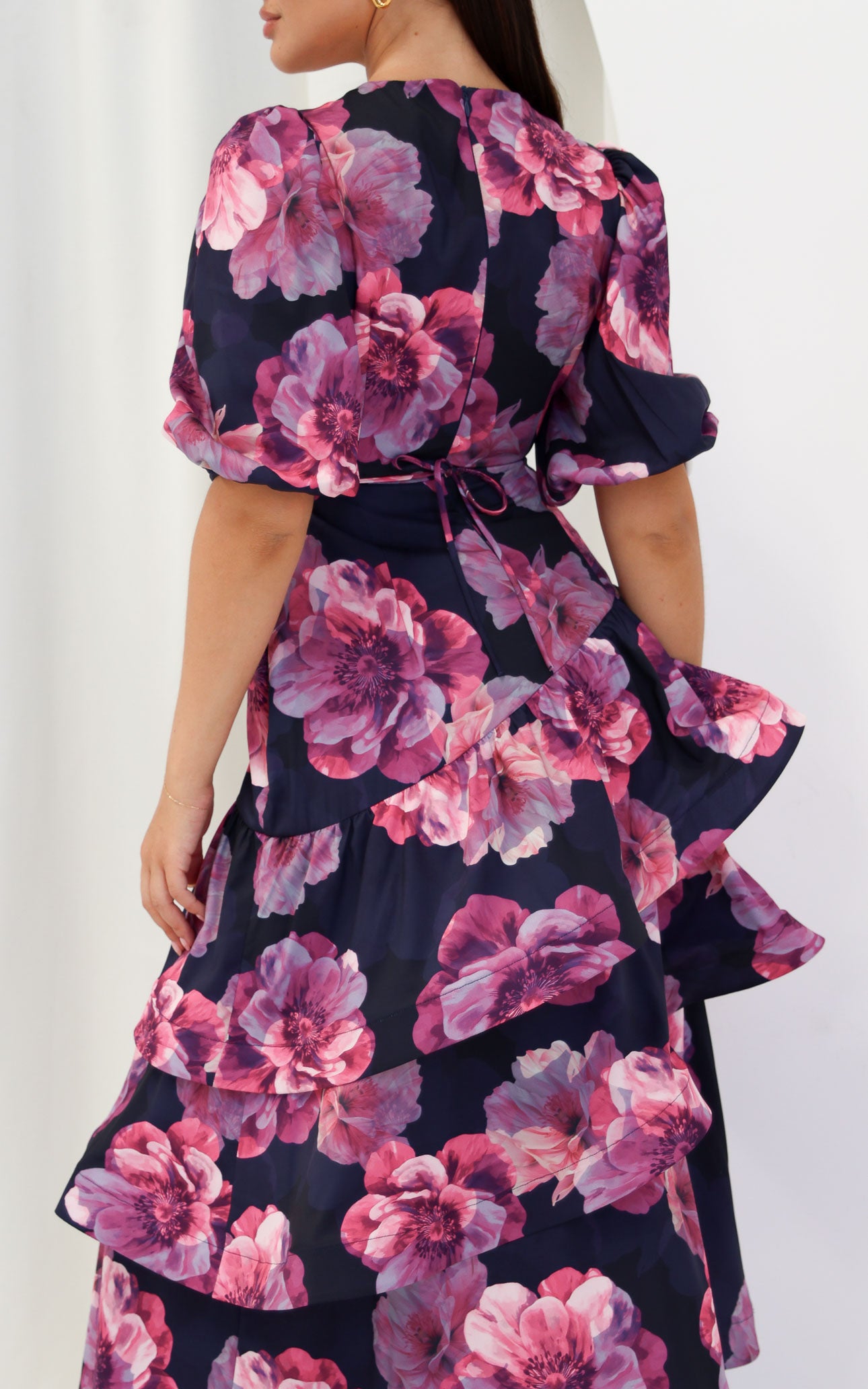 Deja Maxi Dress - Navy Pink Floral