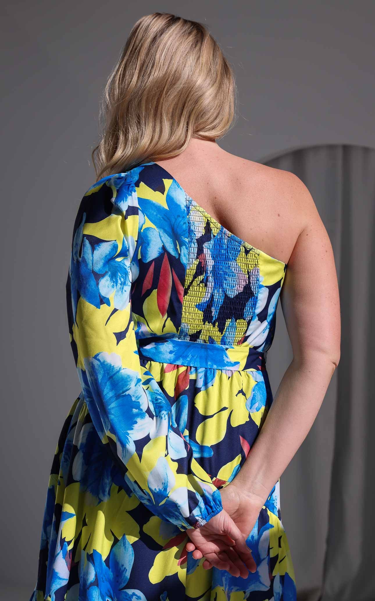 Denver Long Sleeve Maxi Dress - Blue Green Floral