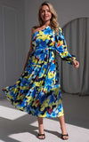 Denver Long Sleeve Maxi Dress - Blue Green Floral