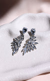 Diamonique Drop Stud Earrings - Silver Clear Marquise