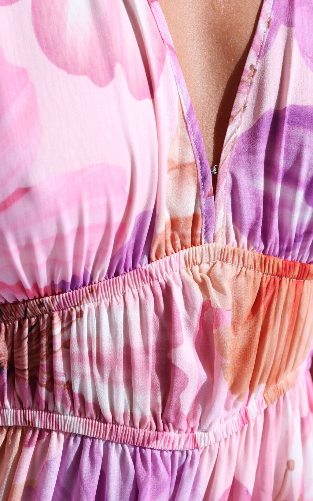 Diana Short Sleeve Maxi Dress - Pink Lilac Floral