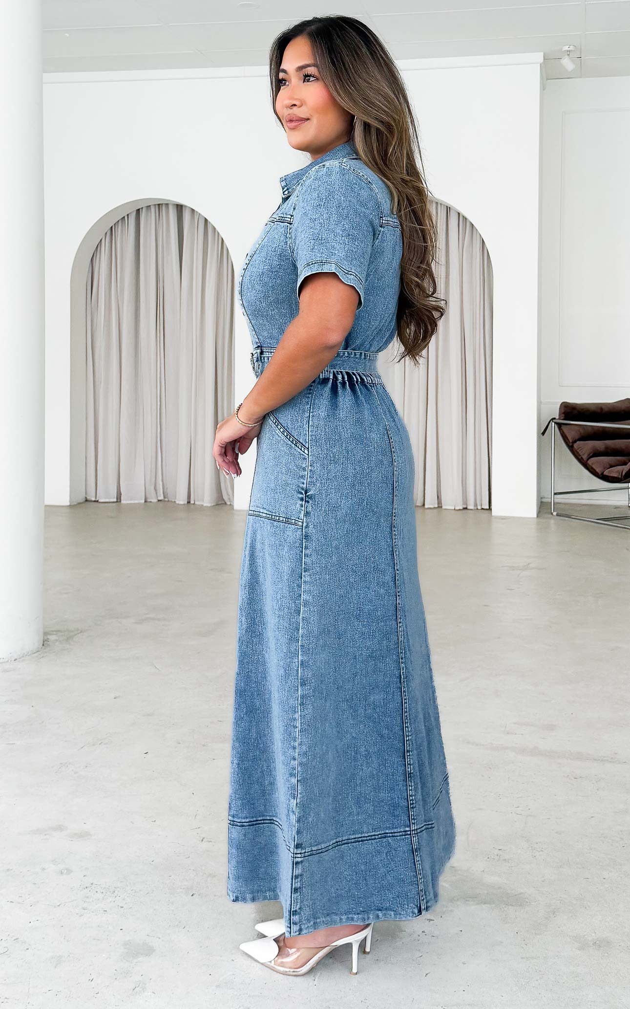 Otis Denim Maxi Dress - Blue