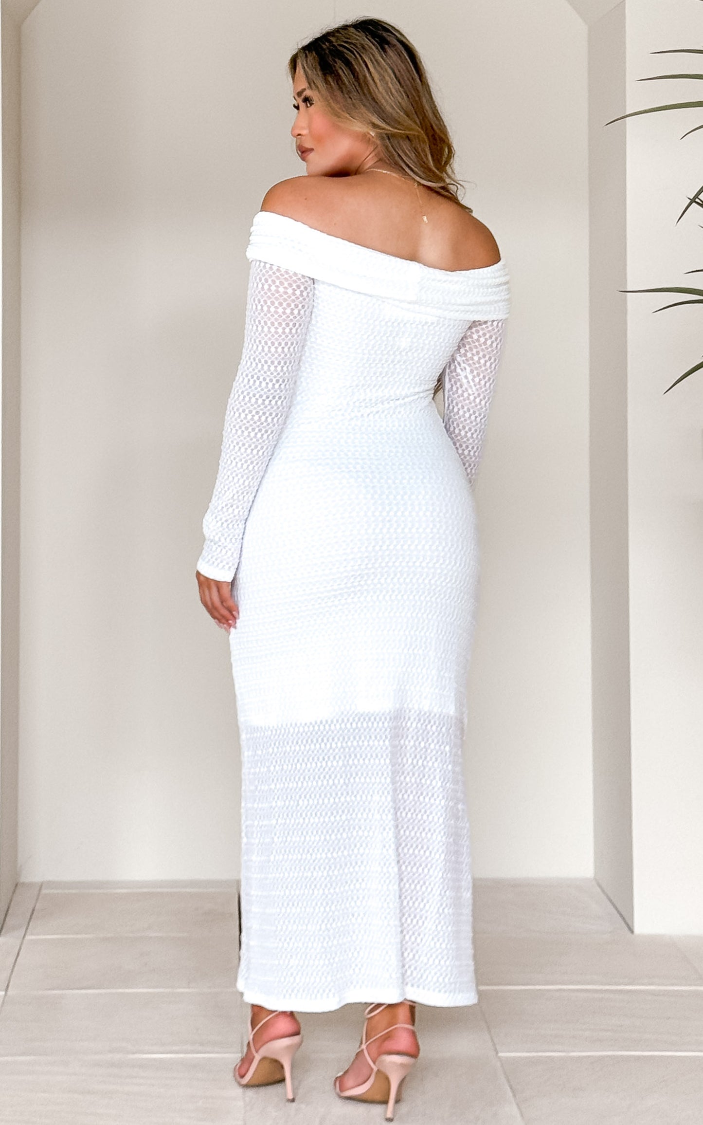 Doherty Maxi Dress - White Texture