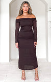 Doherty Maxi Dress - Brown Texture