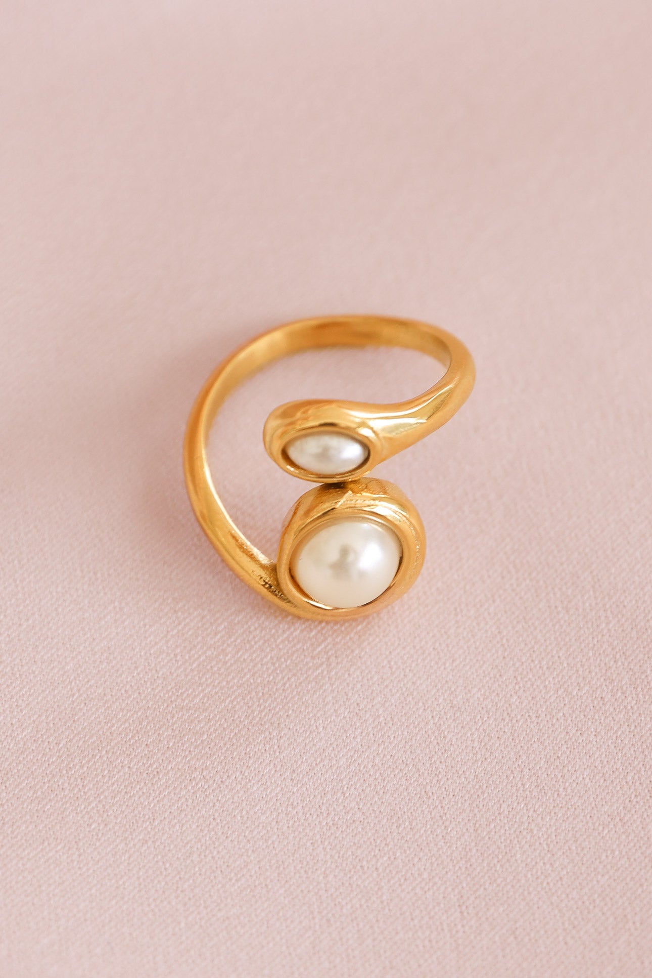 Donte Ring - Gold Double Pearl