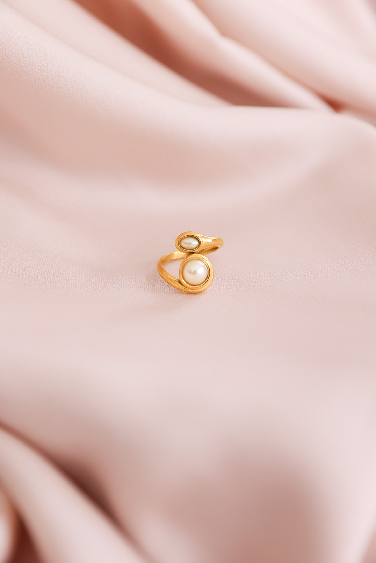 Donte Ring - Gold Double Pearl