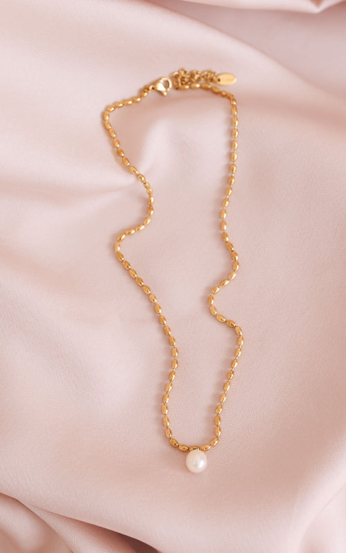 Dorian Necklace - Gold Pearl Charm