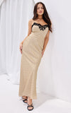 Daniella Maxi Dress - Champagne Polka Dot