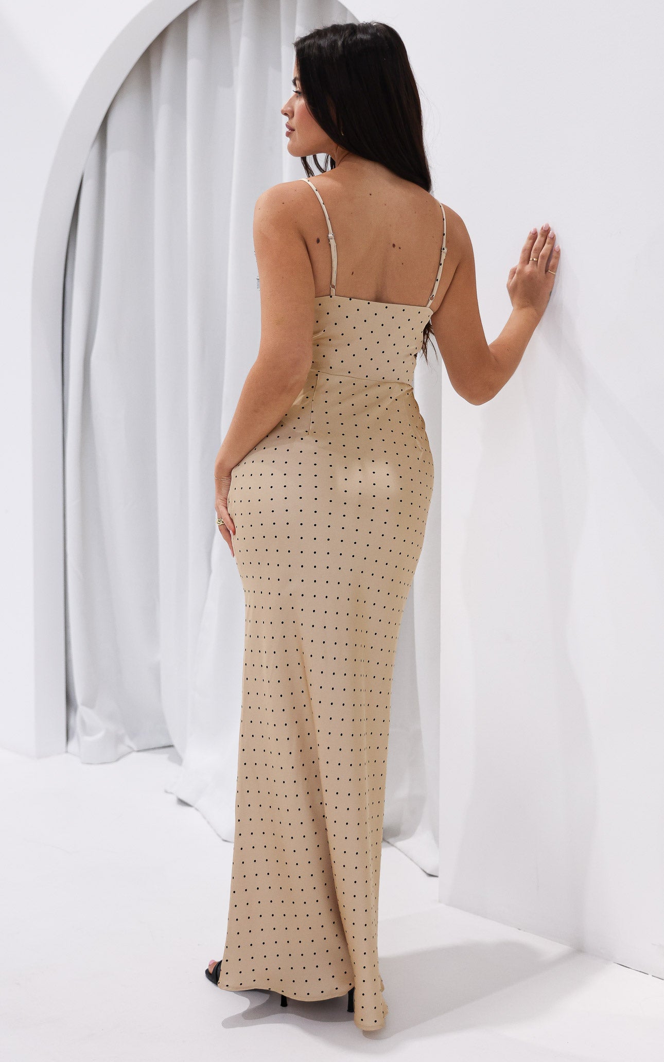 Daniella Maxi Dress - Champagne Polka Dot