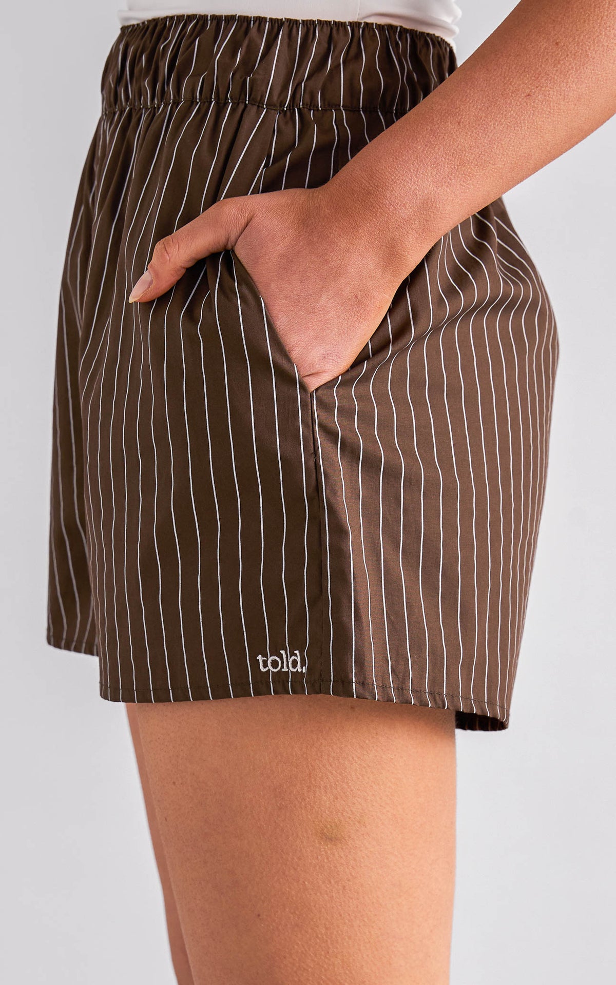 Deezu Shorts - Chocolate Brown Stripes