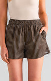 Deezu Shorts - Chocolate Brown Stripes