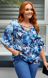 Elaine Top - Navy Blue Floral