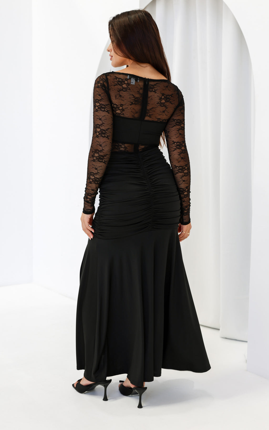 Eloquence Lace Maxi Dress - Black