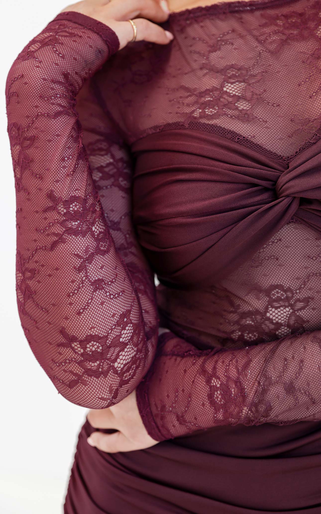 Eloquence Lace Maxi Dress - Wine