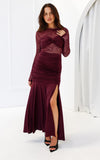 Eloquence Lace Maxi Dress - Wine