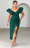 Elsie Midi Dress - Emerald Green