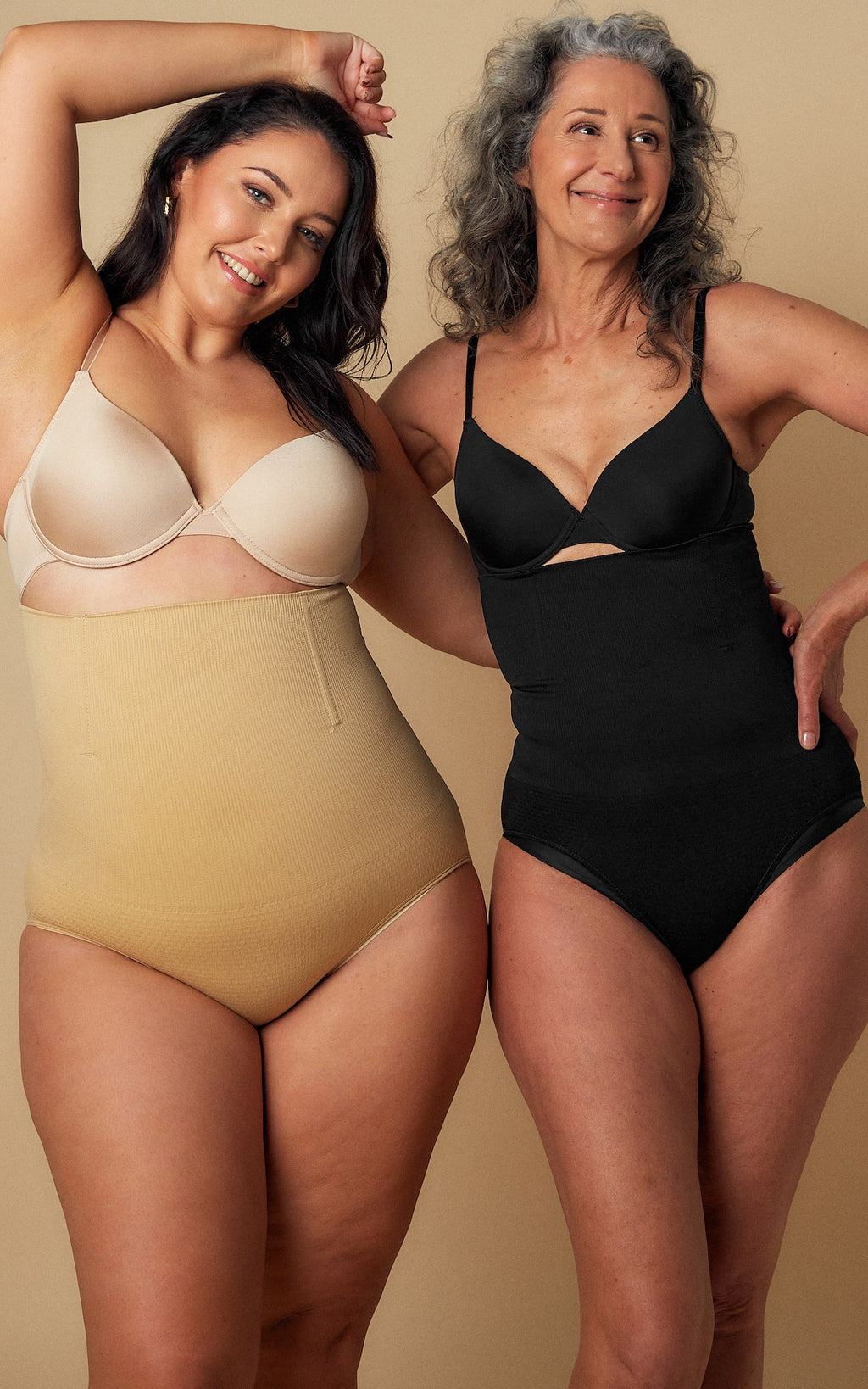Elvina High Waisted Boning Shapewear Briefs - Warm Nude