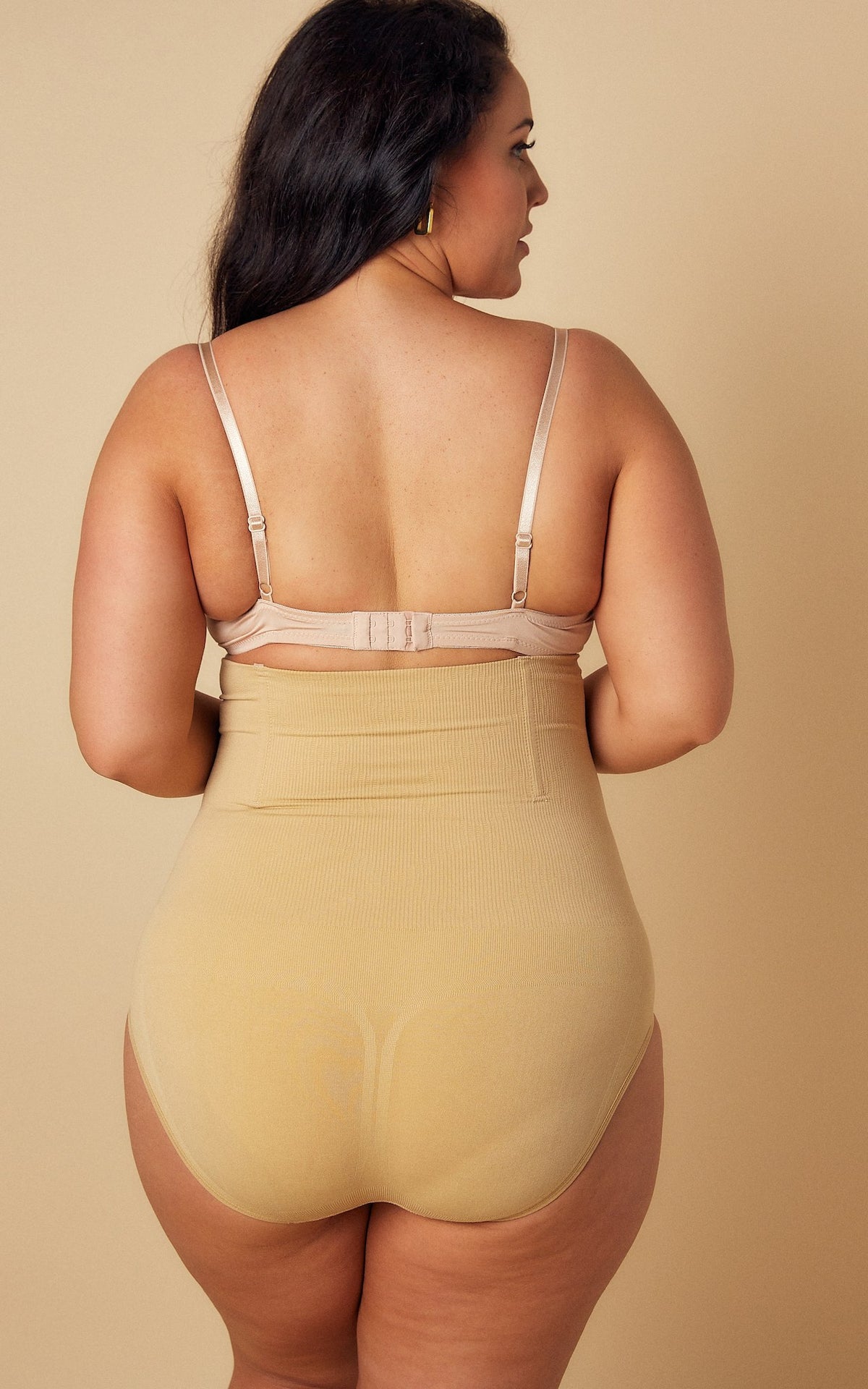 Elvina High Waisted Boning Shapewear Briefs - Warm Nude