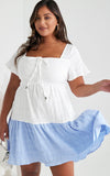 Emmeline Dress - Blue White Block