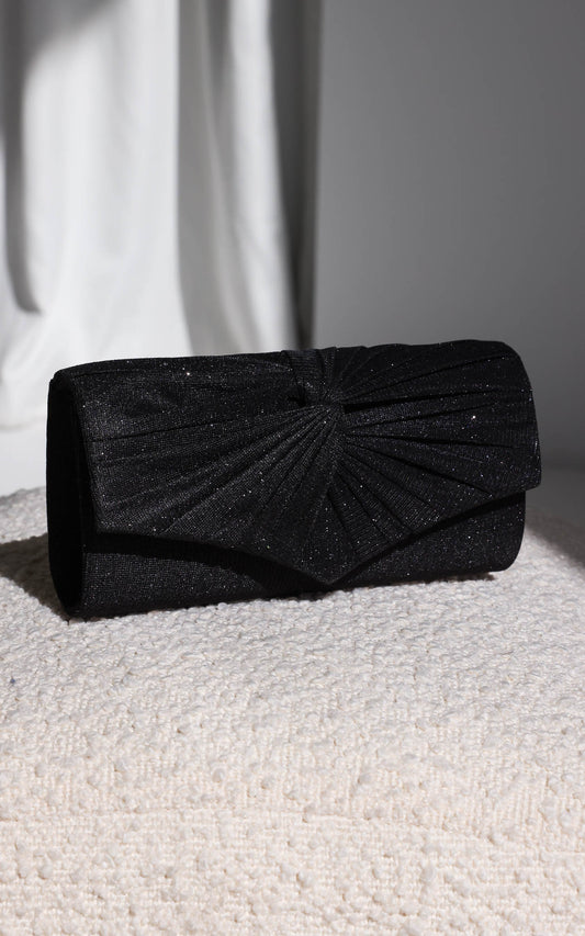 Emmy Shimmer Clutch Bag - Black
