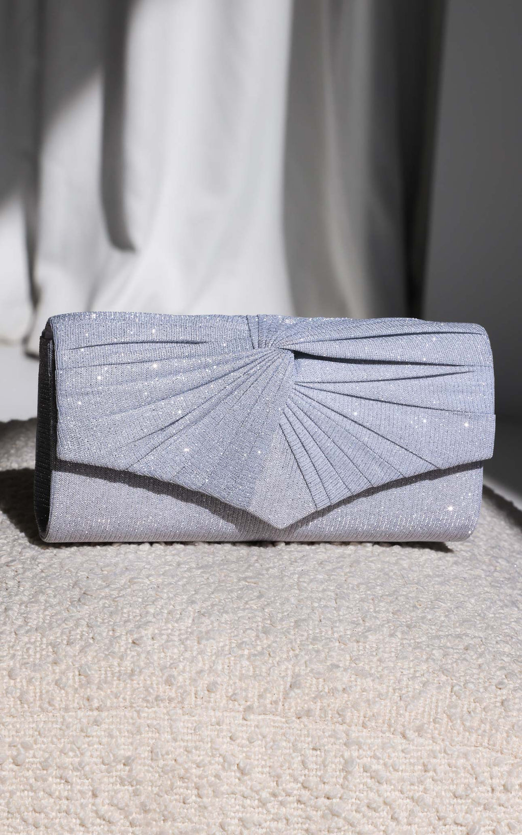 Emmy Shimmer Clutch Bag - Silver