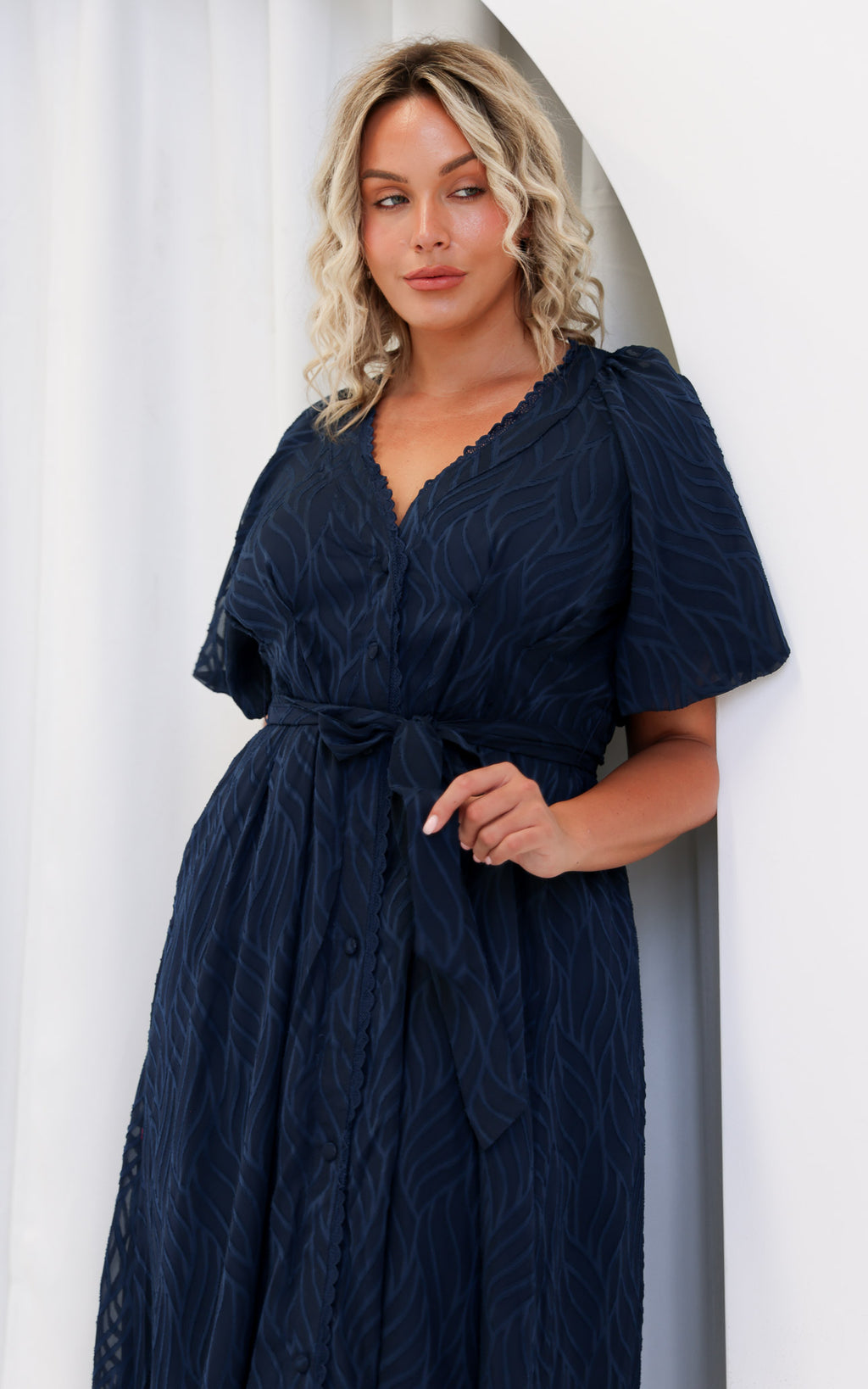Emory Maxi Dress - Navy Texture