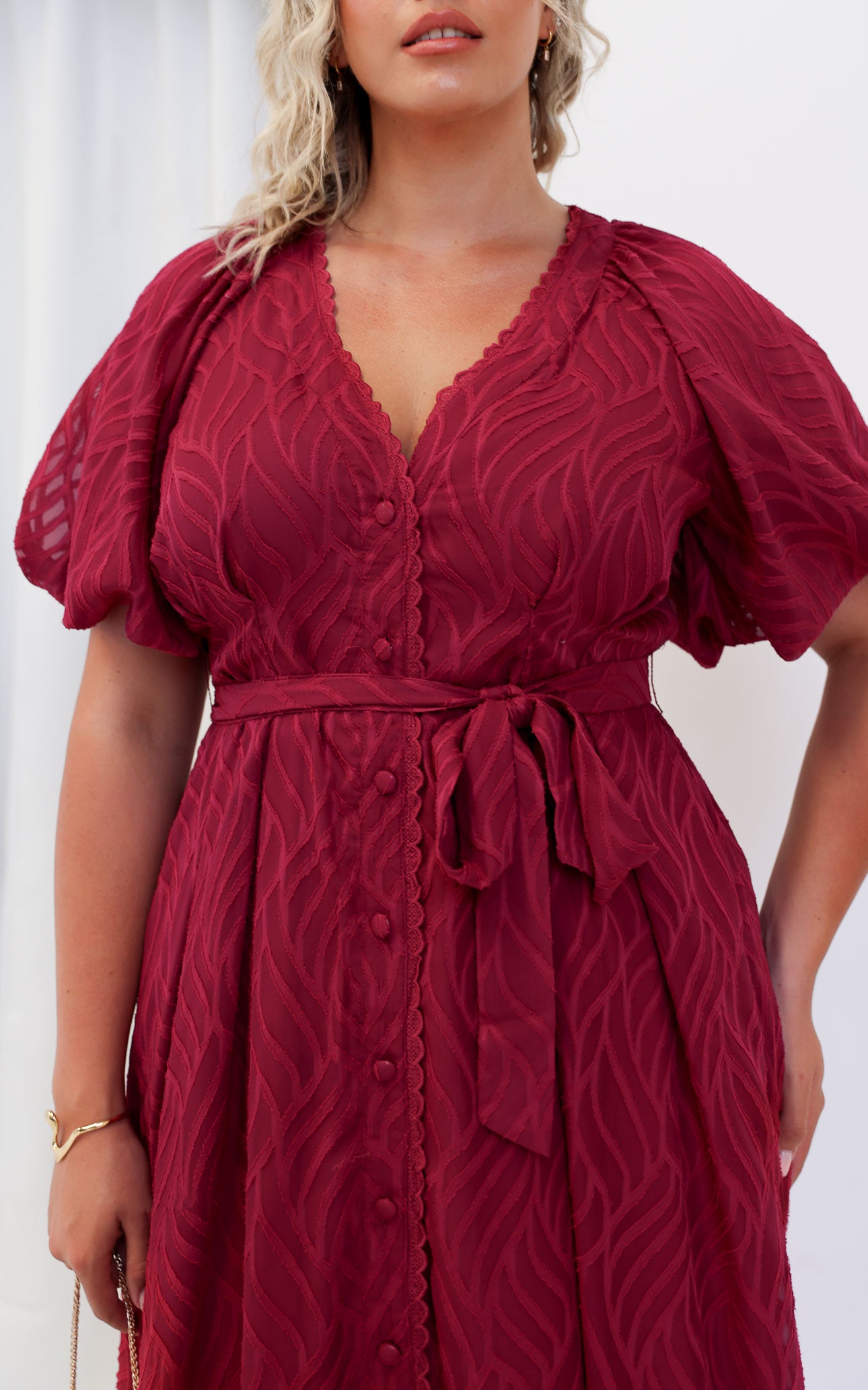 Emory Maxi Dress - Wine Texture