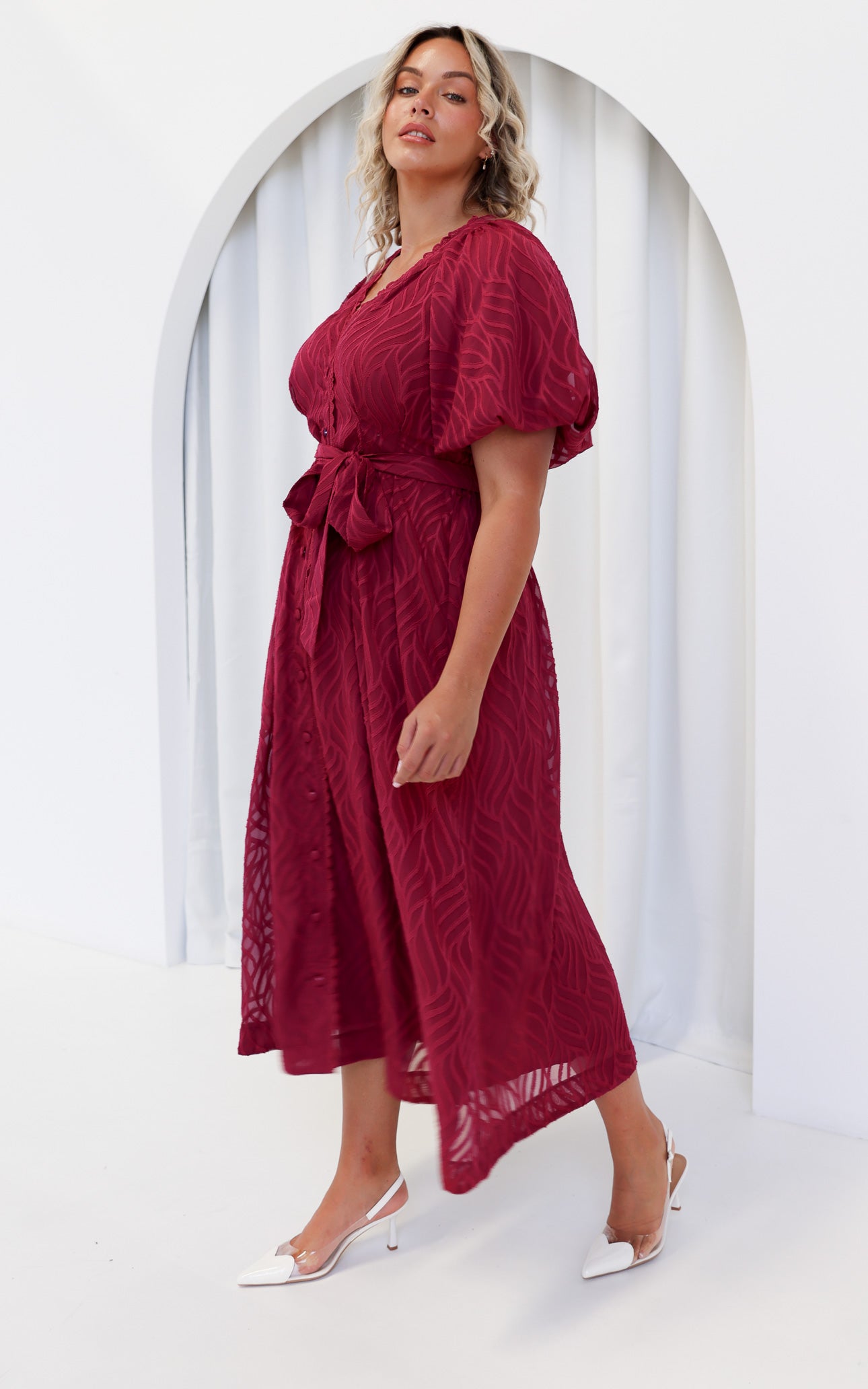 Emory Maxi Dress - Wine Texture