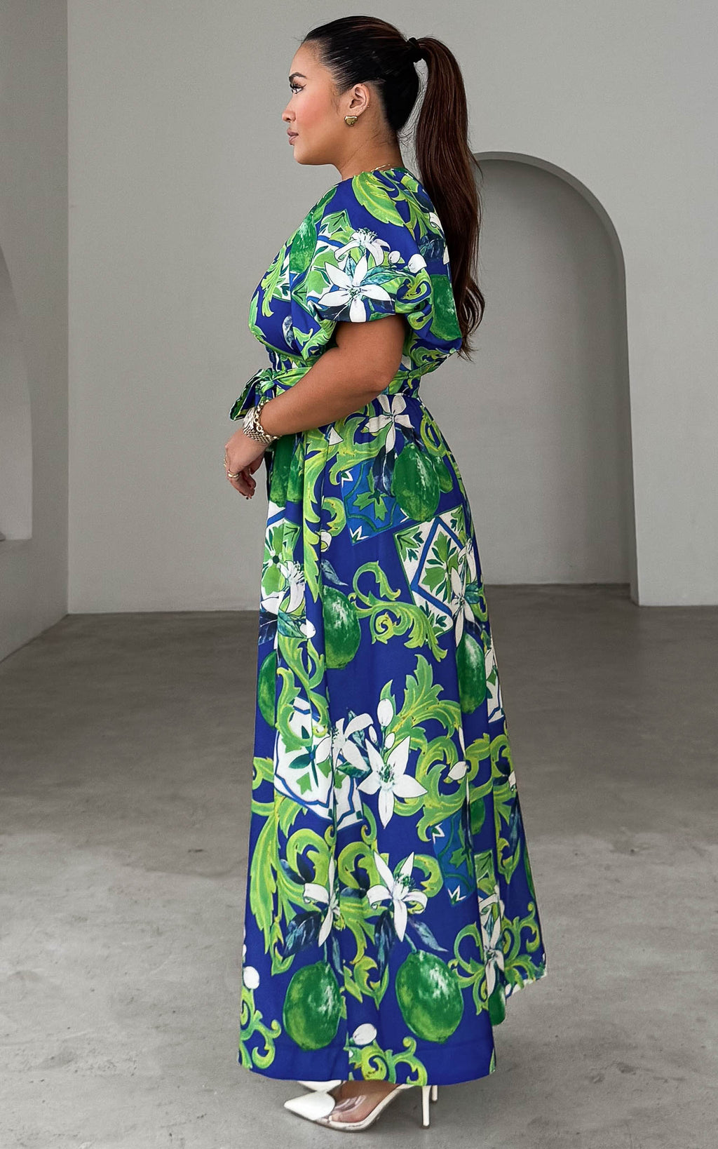 Emory Maxi Dress - Blue Green Print