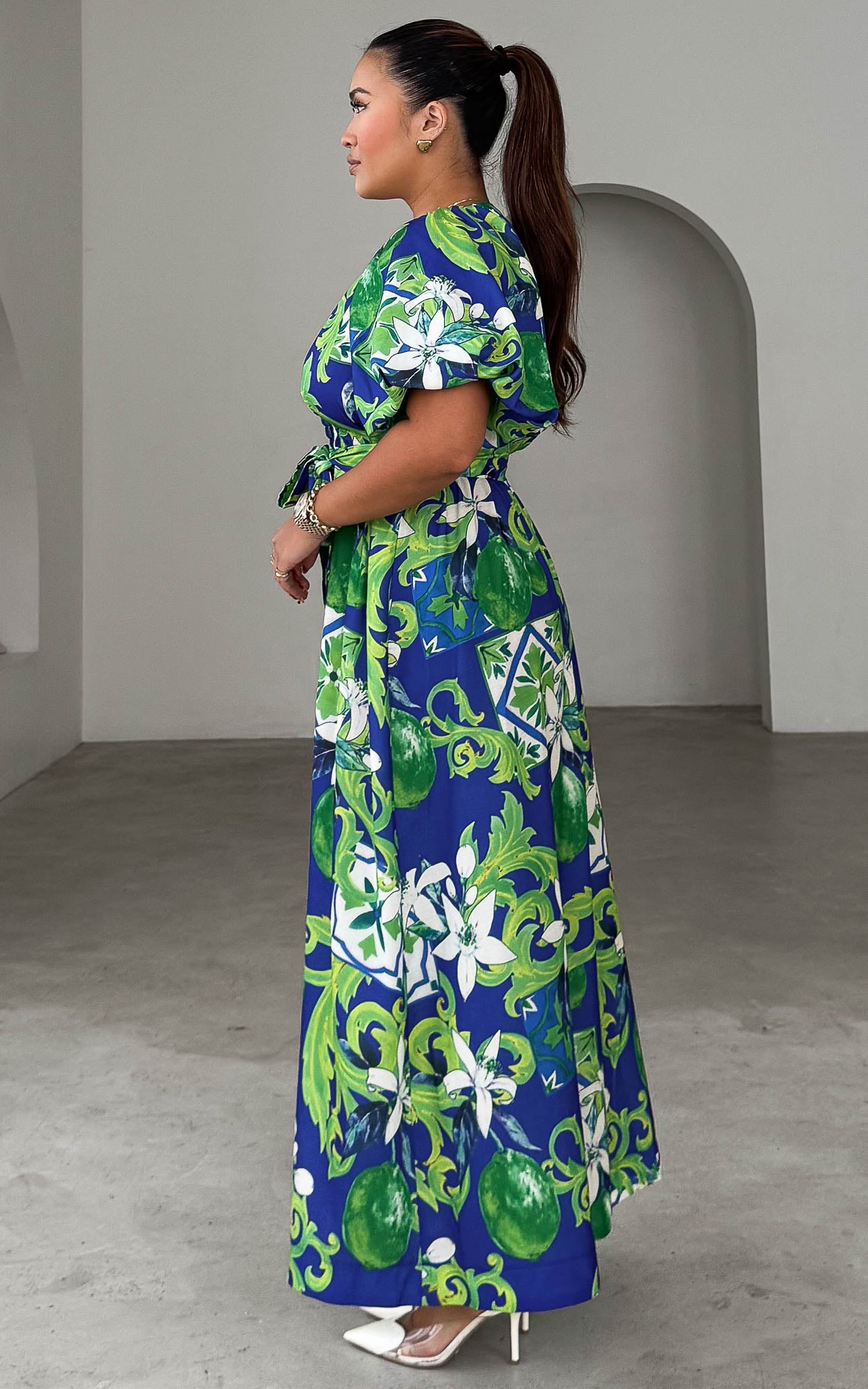 Emory Maxi Dress - Blue Green Print