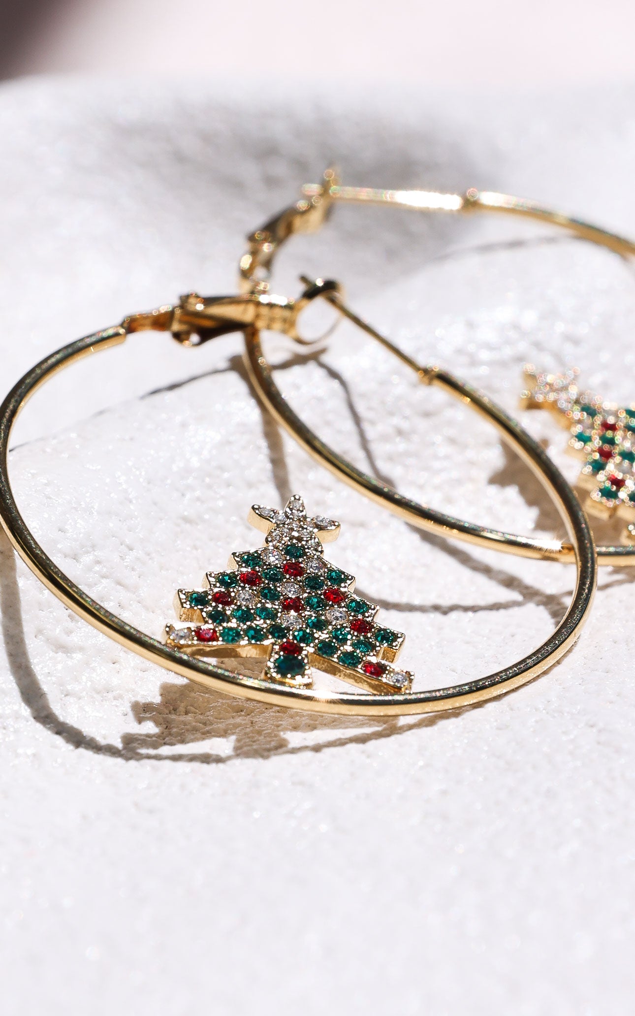 Enchanted Hoop Earrings - Big Gold Tree