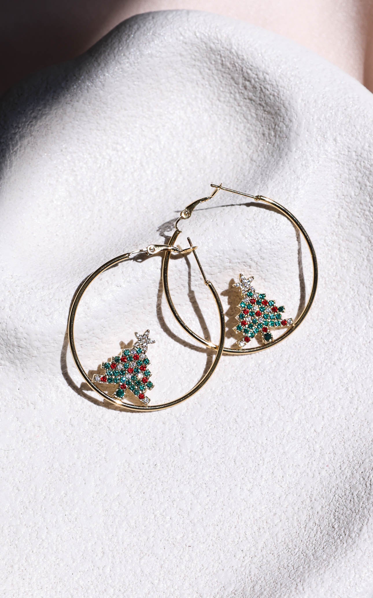 Enchanted Hoop Earrings - Big Gold Tree
