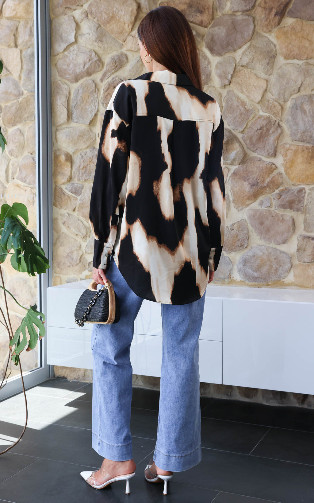 Chanmi Shirt Blouse - Big Leopard Print