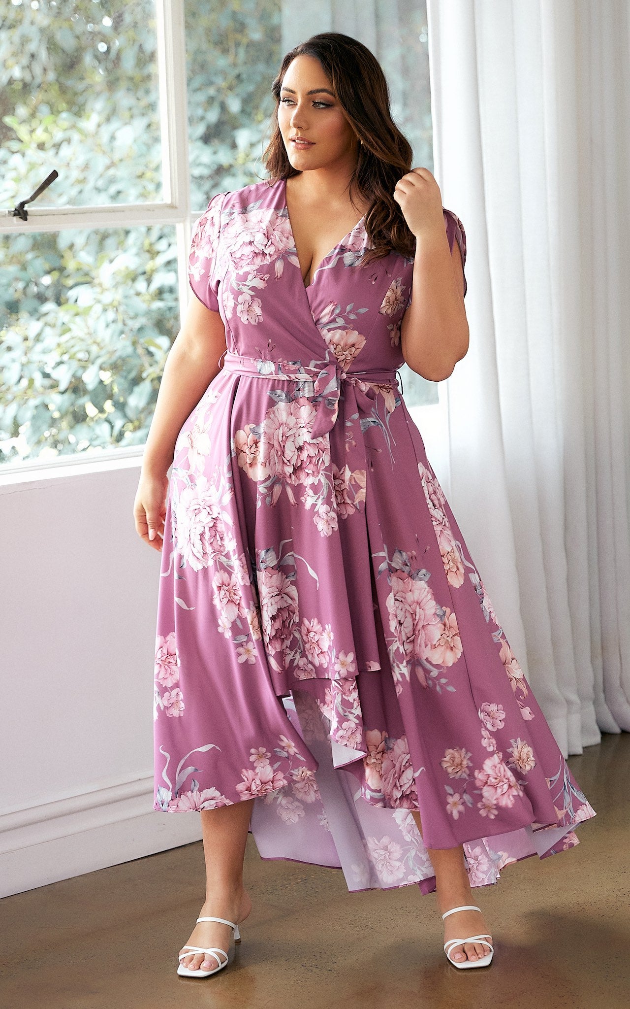 Erin Maxi Dress - Mauve Floral