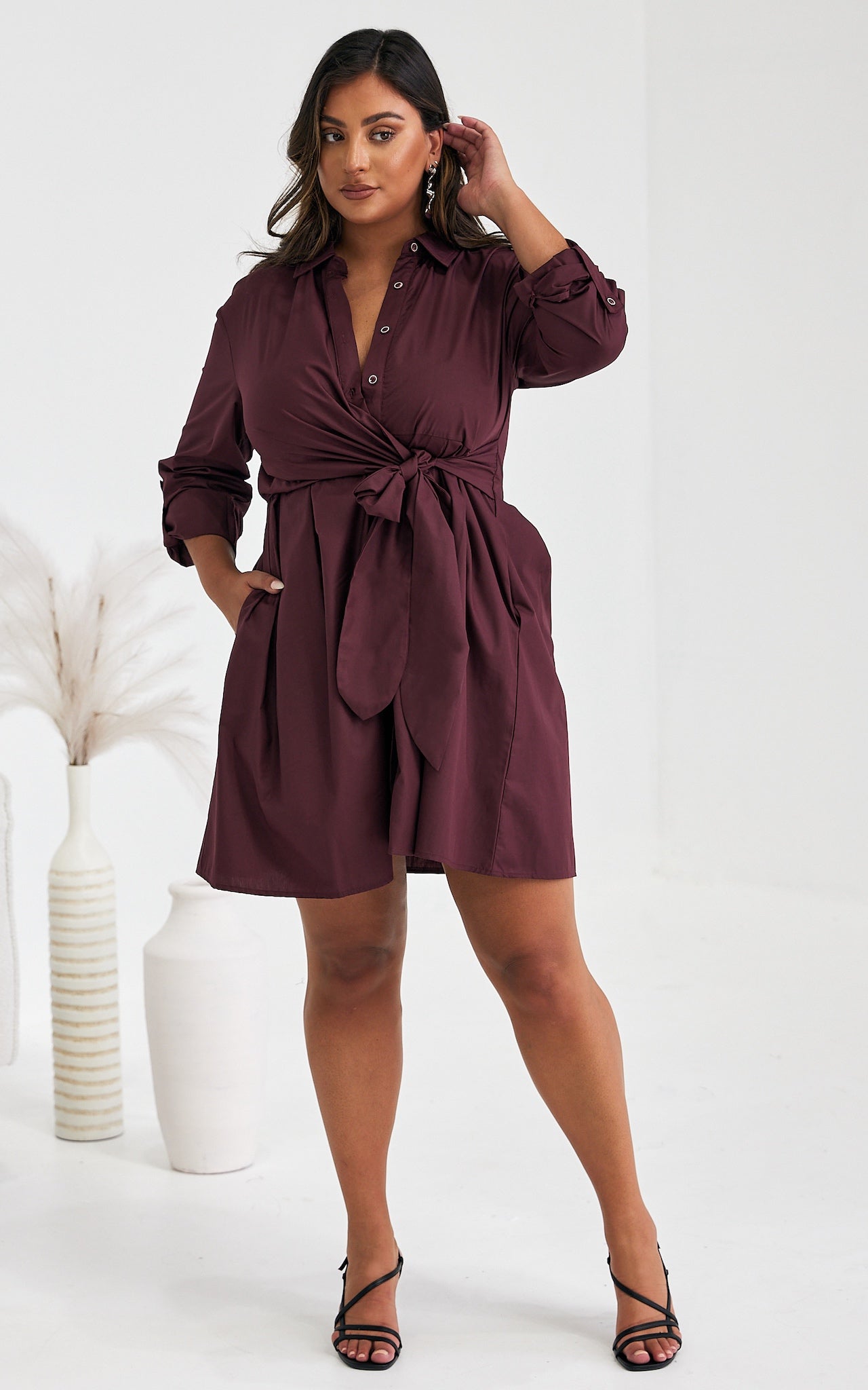 Esther Mini Dress - Burgundy