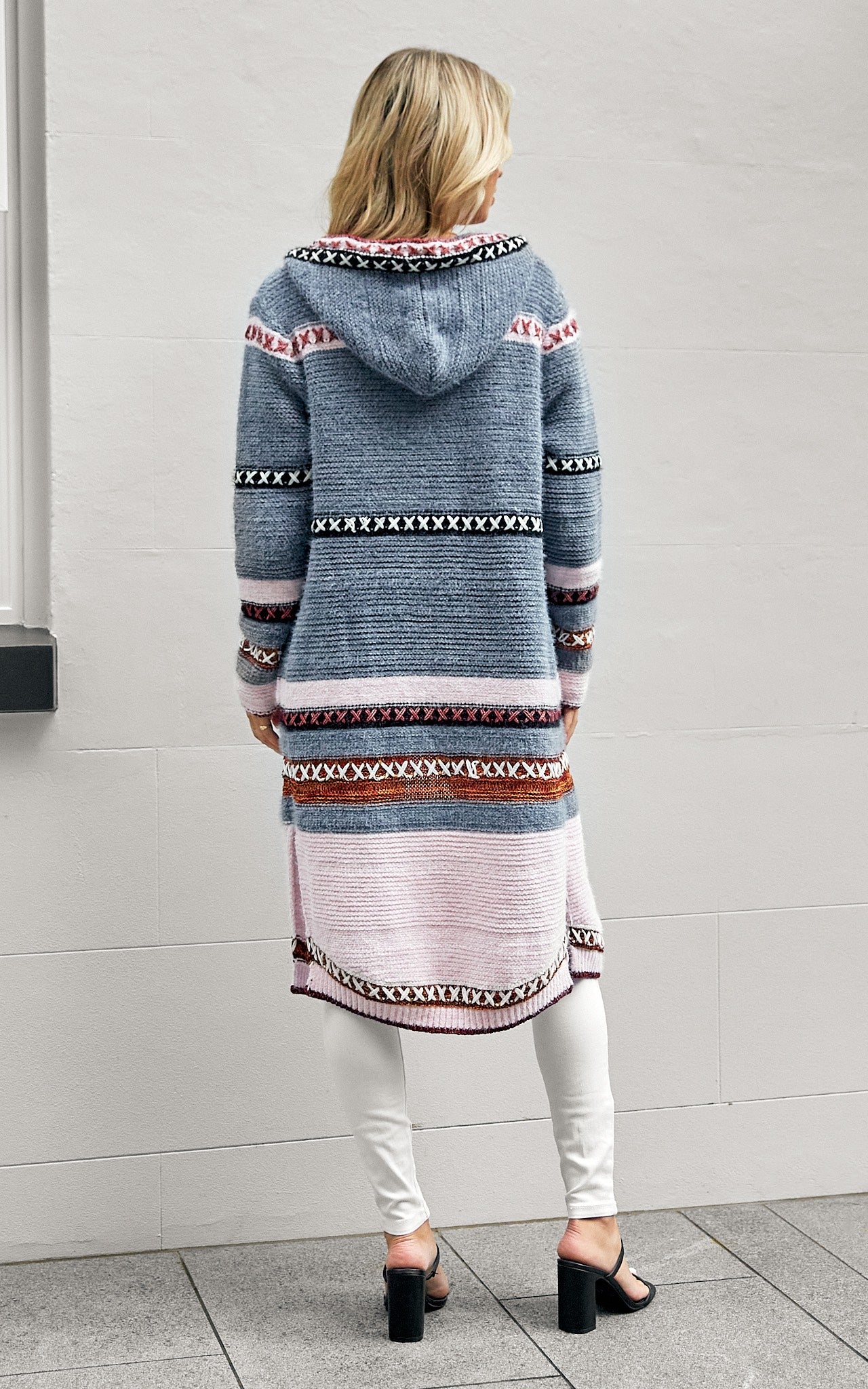 Estrella Knit Cardi - Grey Blue Blush Multi