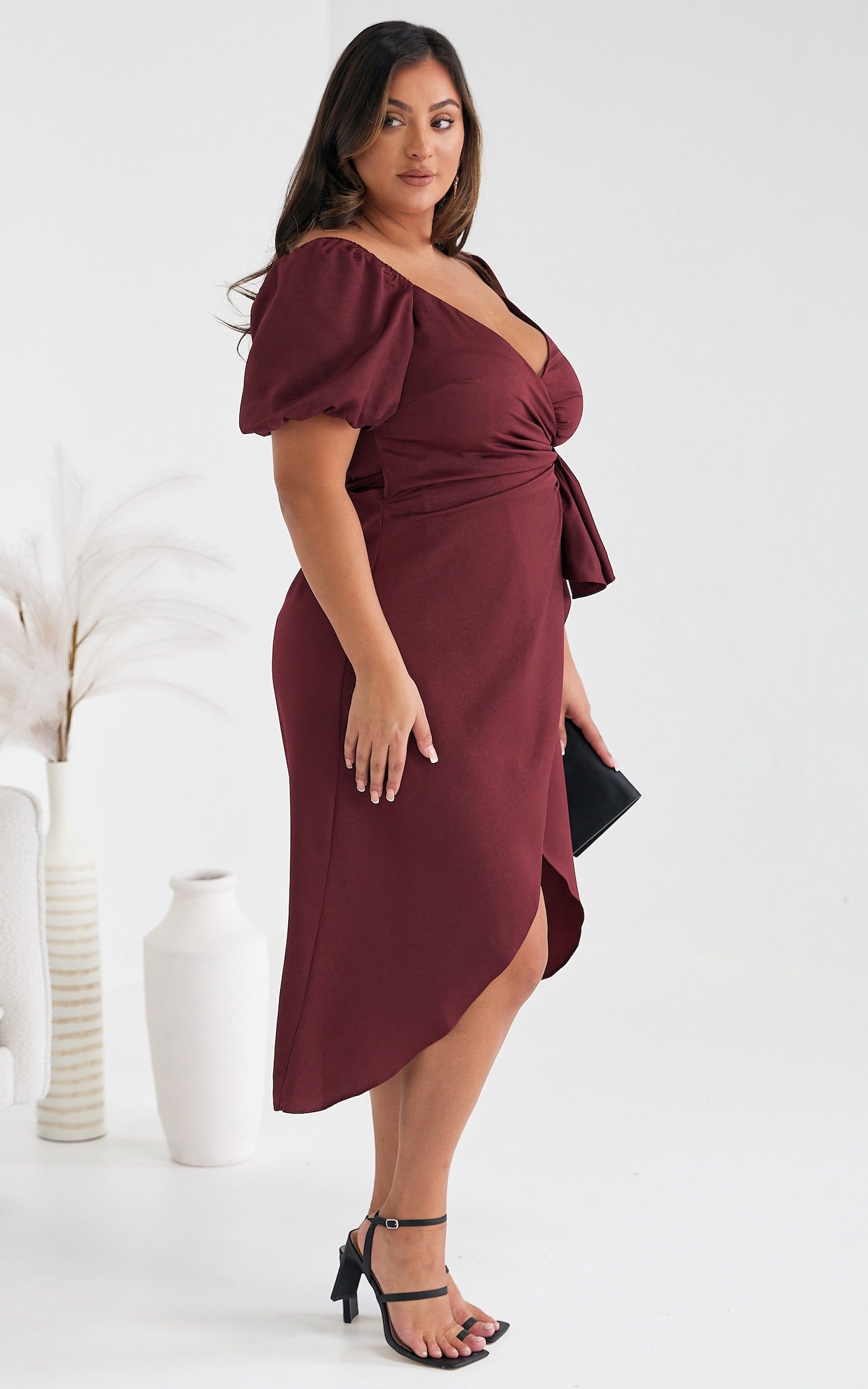 Eugenia Midi Dress - Deep Wine