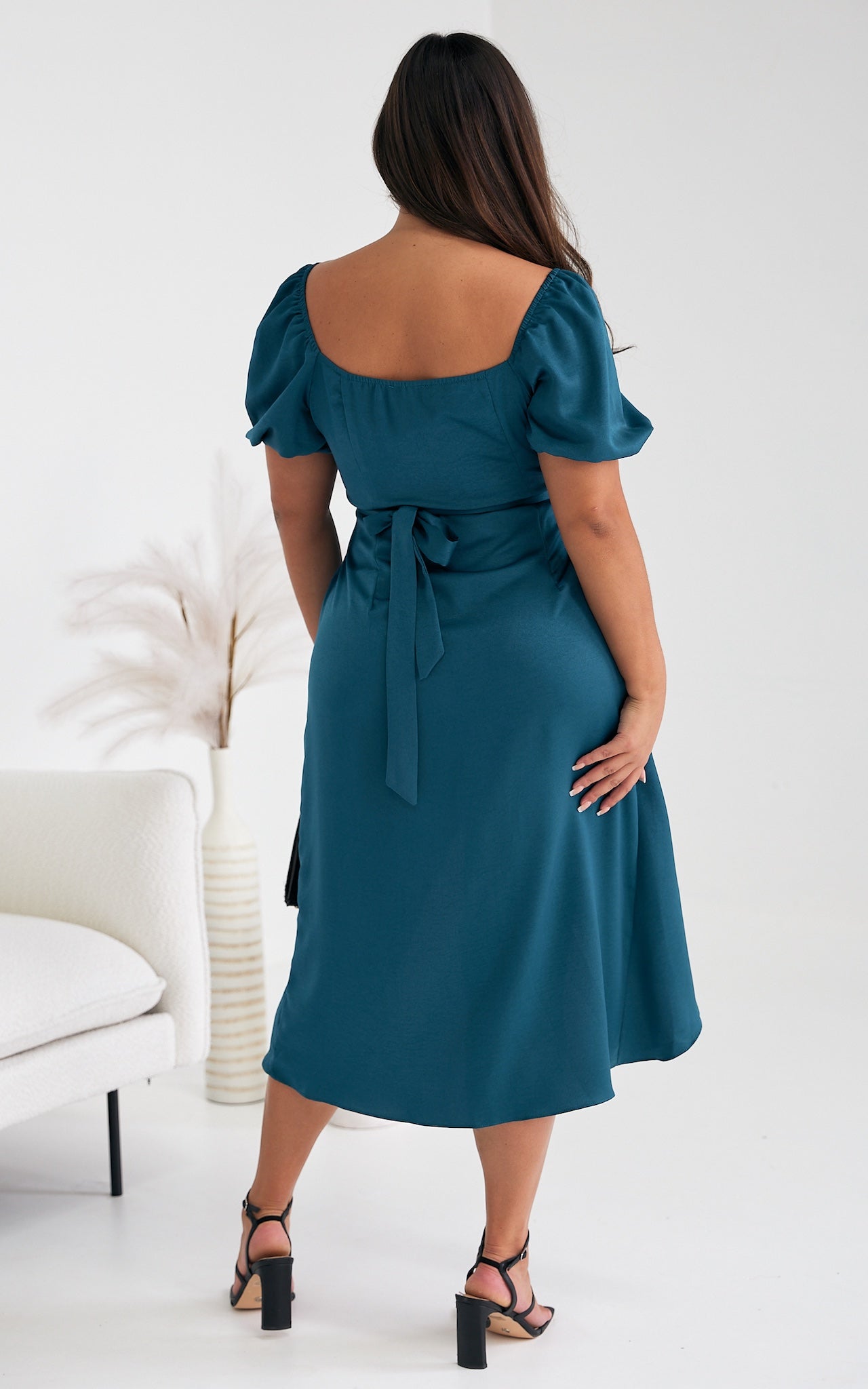 Eugenia Midi Dress - Teal Blue