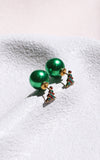 Evergreen Bauble Stud Earrings - Green Tree Ball