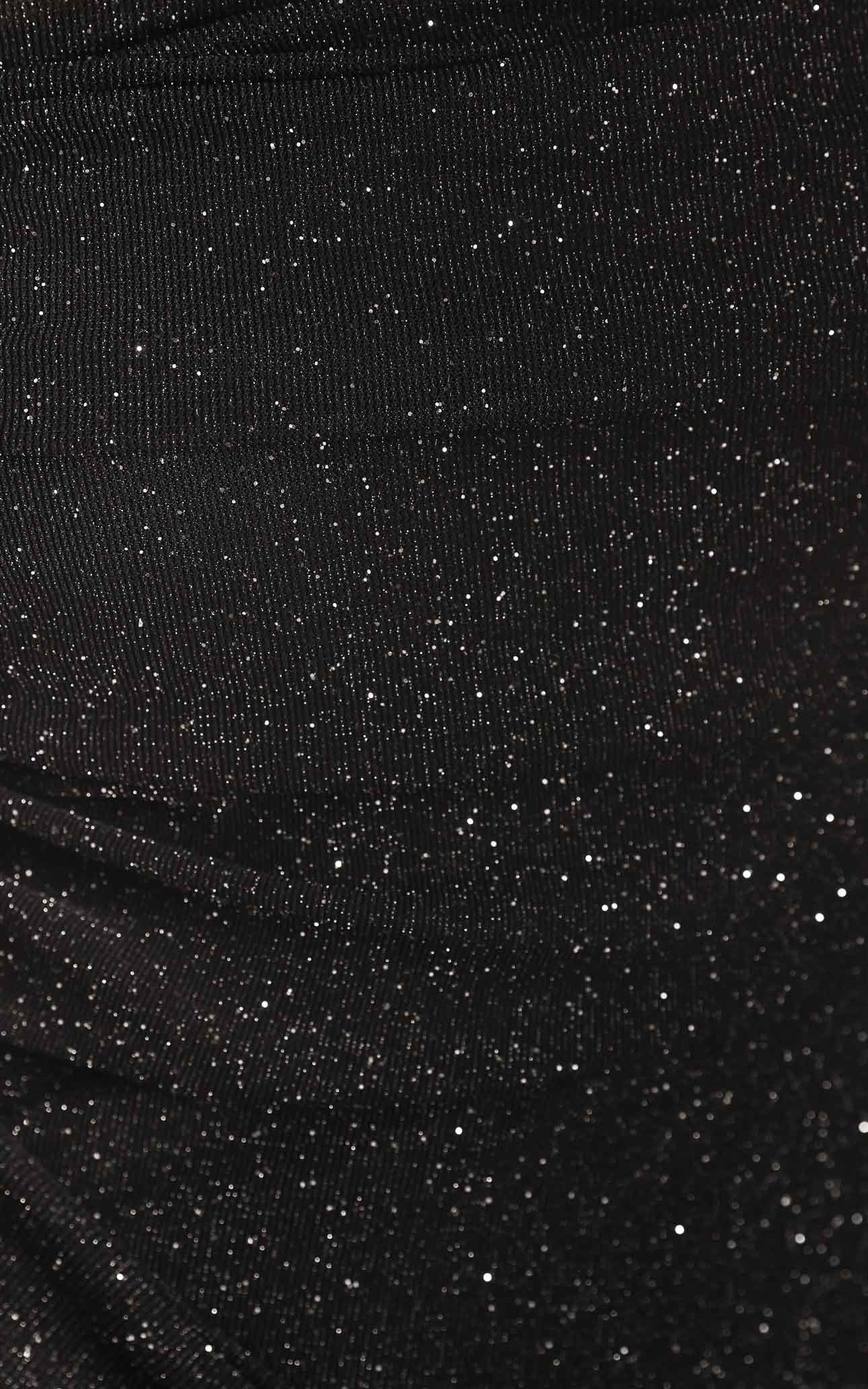 Evissa Mesh Mini Dress - Black Metallic Glitter