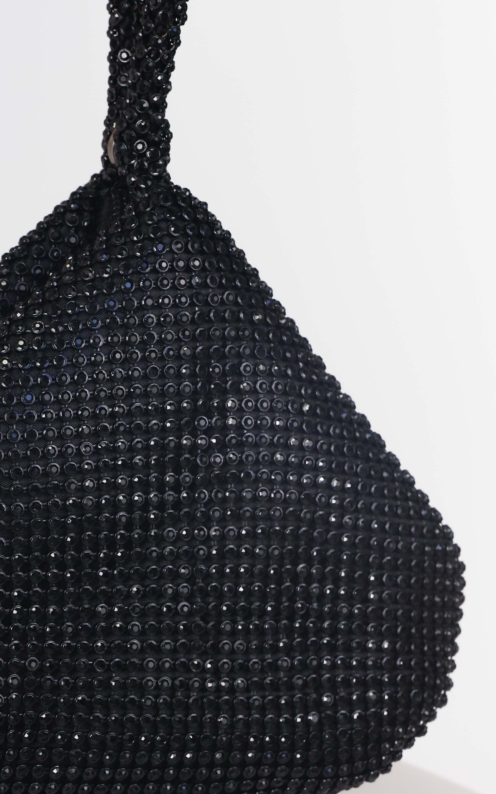 Ezza Rhinestone Wristlet Bag - Black