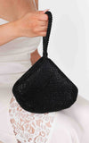 Ezza Rhinestone Wristlet Bag - Black