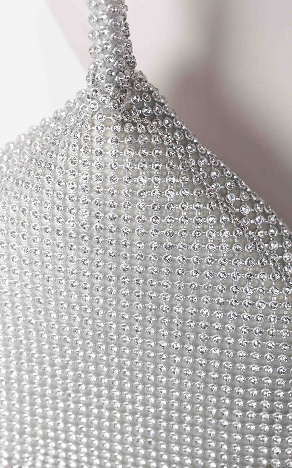 Ezza Rhinestone Wristlet Bag - Silver
