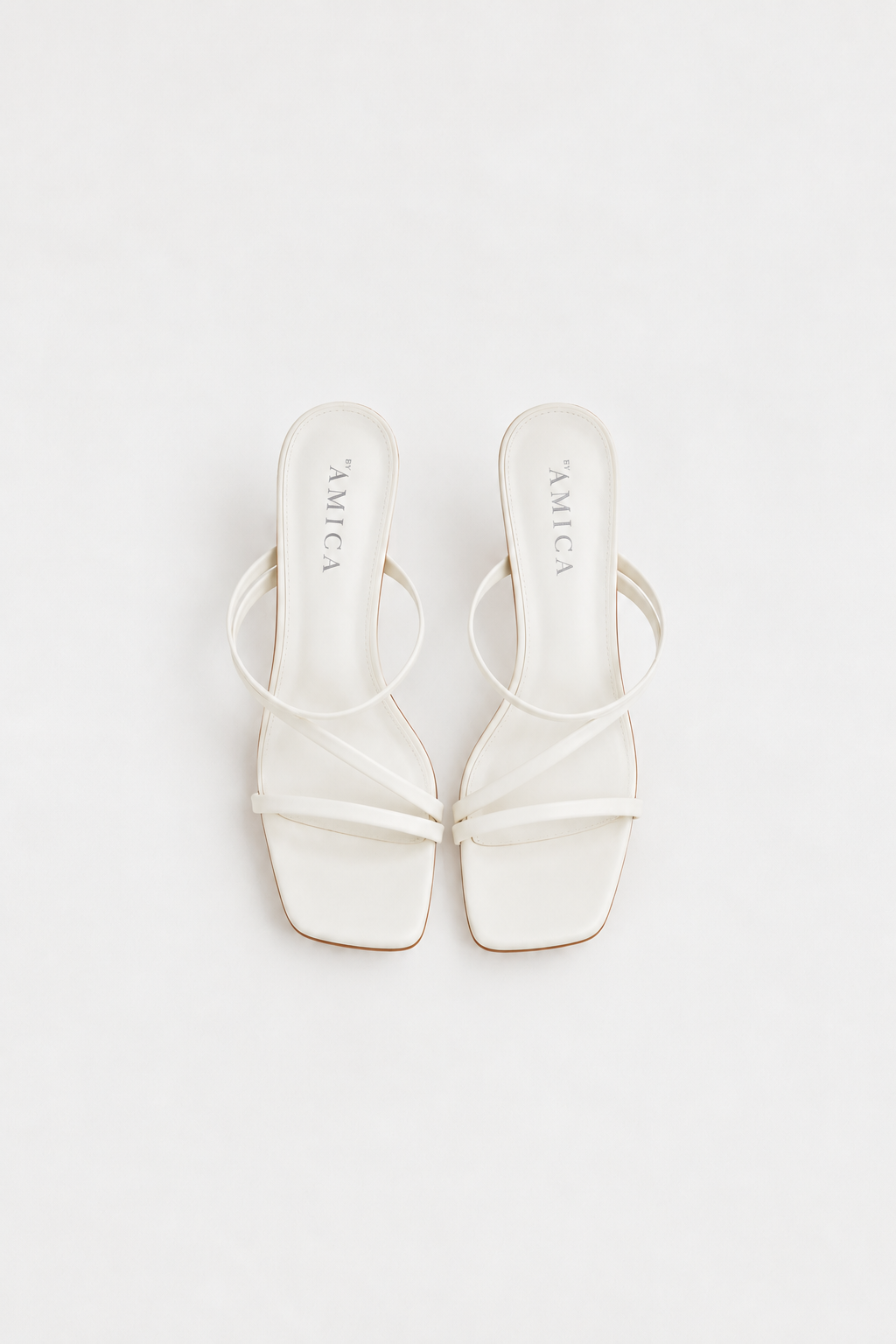 Yora Block Mule Heels - White