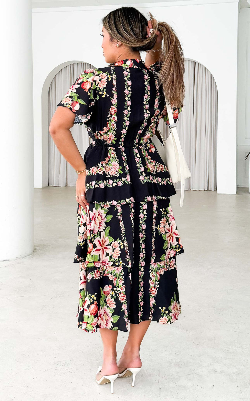 Elliette Maxi Dress - Black Multi Floral