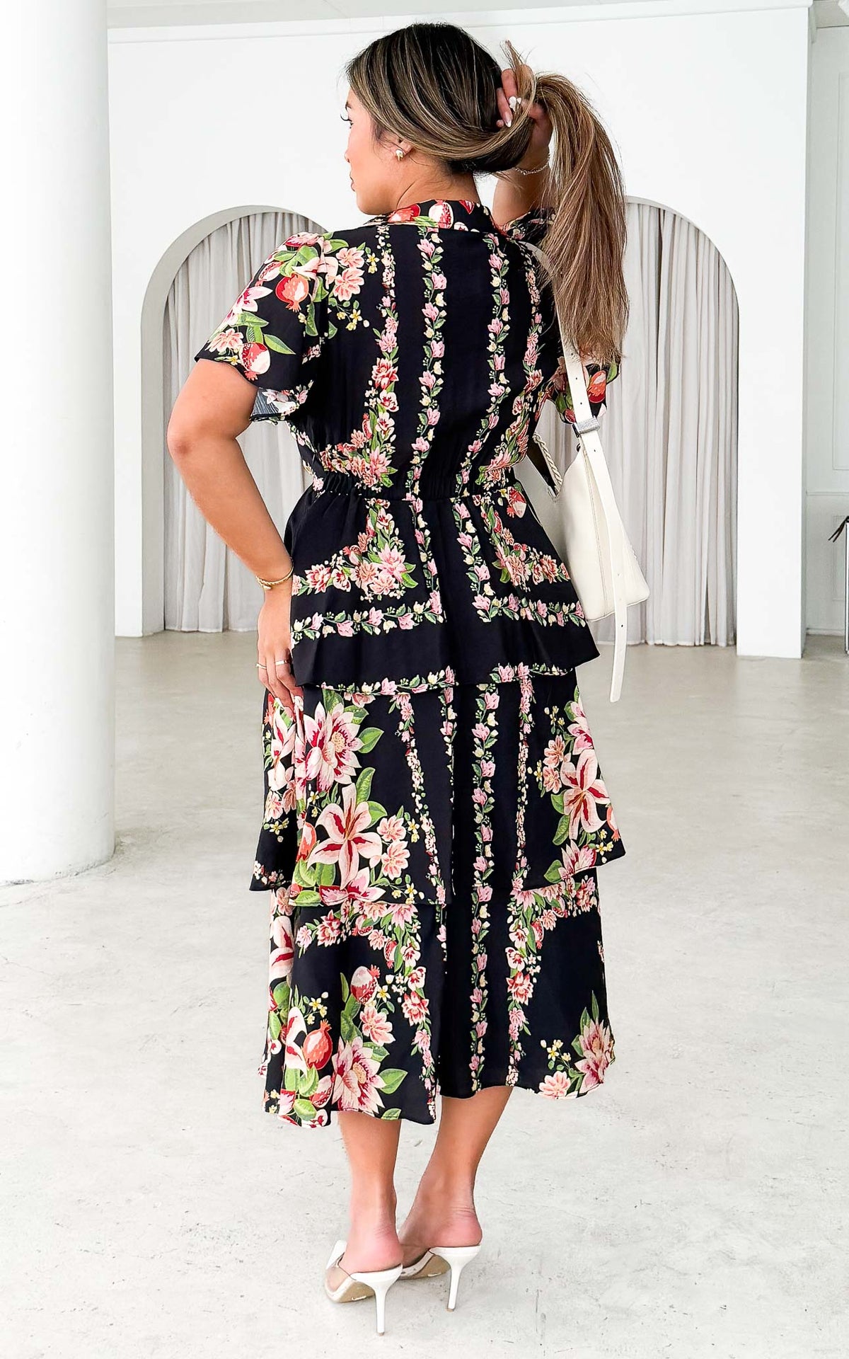 Elliette Maxi Dress - Black Multi Floral
