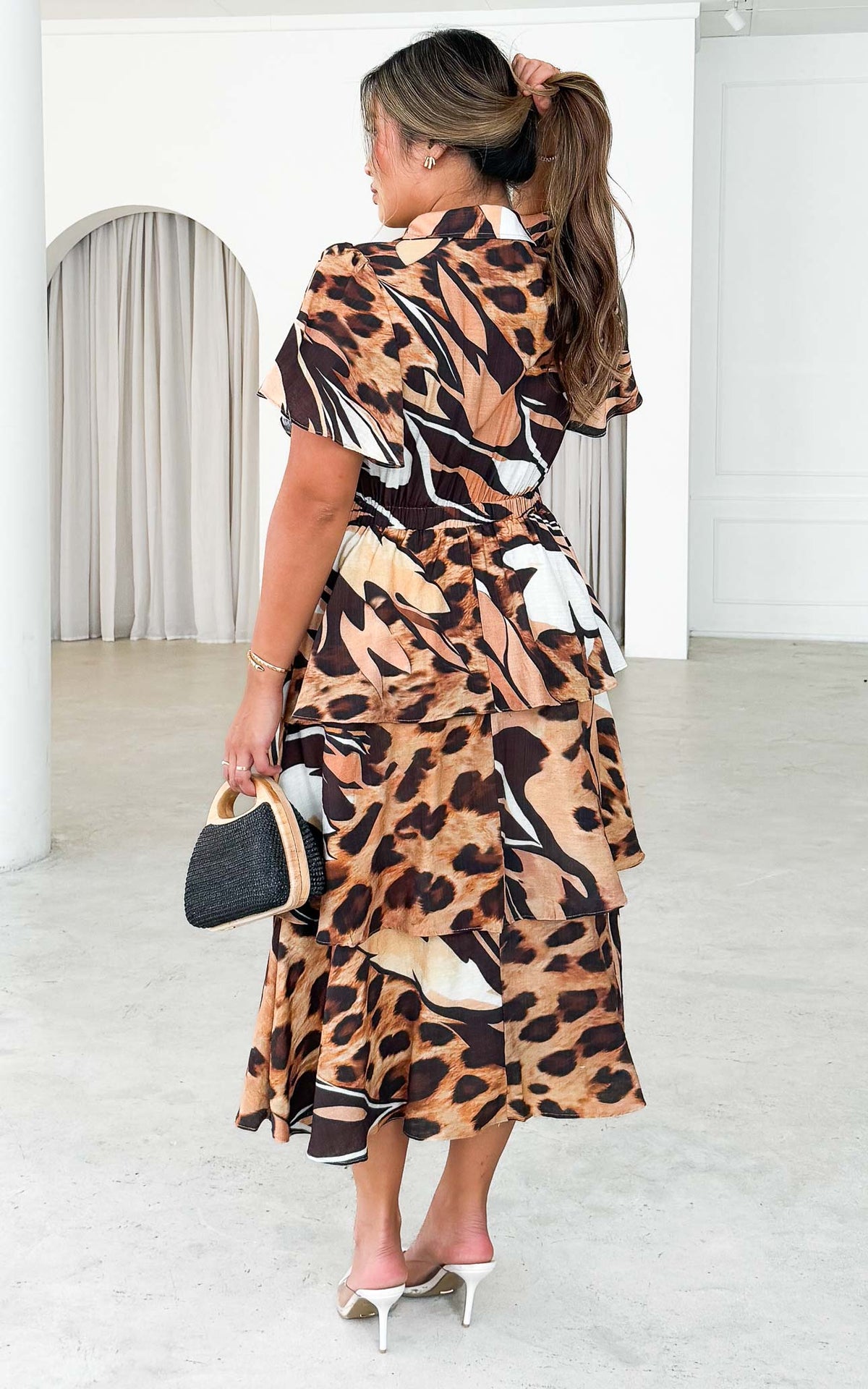 Elliette Midi Dress - Leopard Multi Print