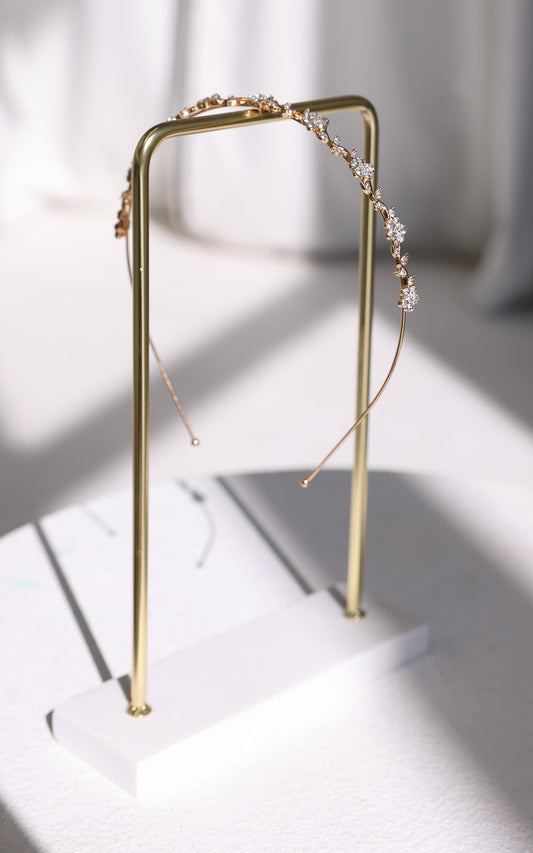 Estella Headband - Gold Flower Diamante