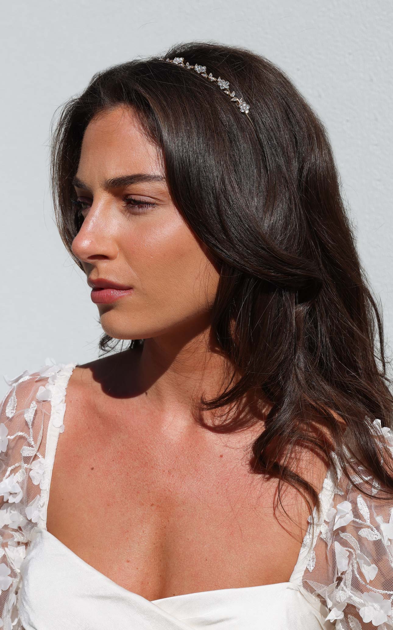 Estella Headband - Gold Flower Diamante